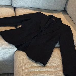 TEENFLO black/gray stripe pattern blazer, one button front, size 10